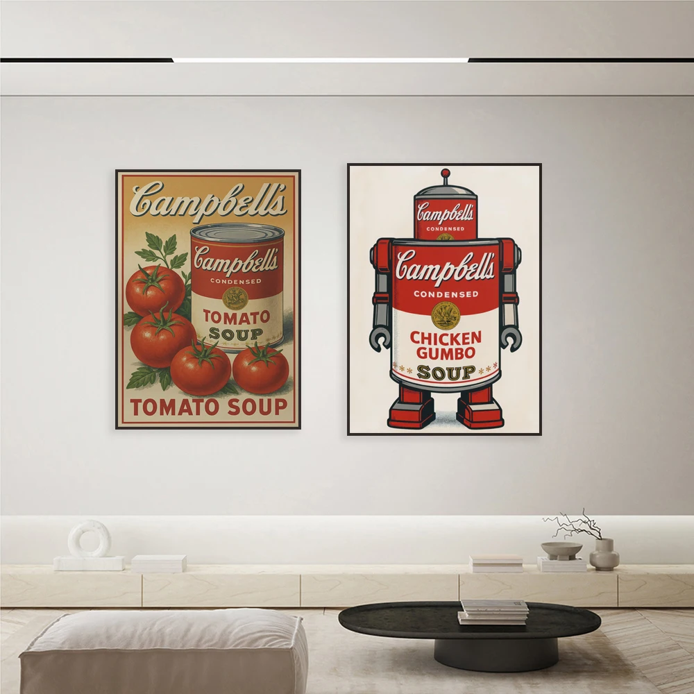 Campbell's Soup Prints, Pop Art, Campbell's Soup Advertising Posters - Campbell's Soup Vintage Posters Wall Art Kitchen Decor