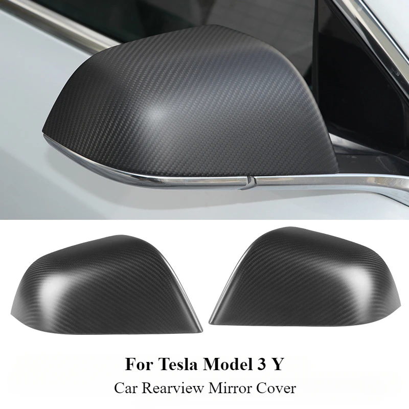 

Real Carbon Fiber Car Door Rearview Mirror Cover For Tesla Model 3 Y Rear View Mirror Decorative Shell Auto Exterior Accessories