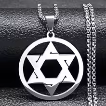 collier étoile de david, pendentif hexagramme, bijou juif, acier inoxydable, collier femme, symbole de foi,