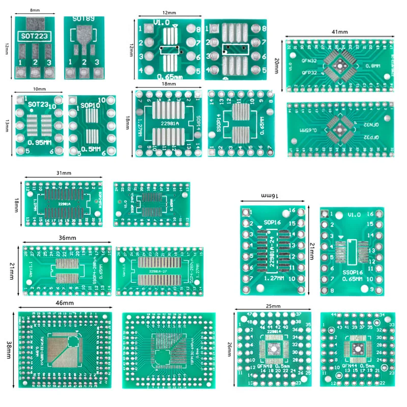 5-10pcs PCB Board Kit SMD Turn To SOP MSOP SSOP Adapter Converter Plate SOP MSOP SSOP TSSOP SOT23 8 10 14 16 20 28 SMT To DIP