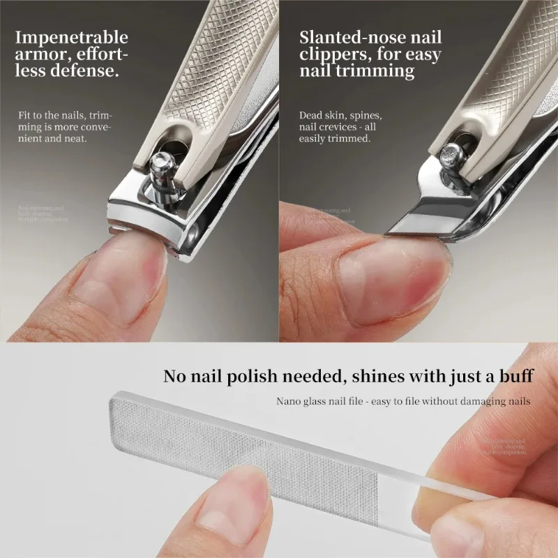10PCS Professional Manicure Pedicure Kit Stainless Steel Clippers File Ear Pick with ABS Box Nail Care Multi Purpose Daily Tool