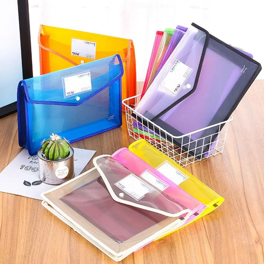 Hot Sale A4/A5 Large Capacity PVC Bag Stationery Storage Pouch File Organizer Document Bag File Folders Envelope Folder 2023 NEW