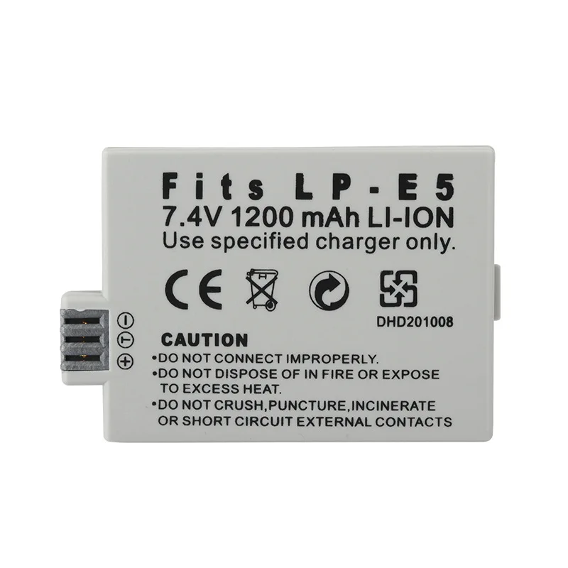 2PCS1200mAh LP-E5 بطارية لكانون EOS 500D 450D 400D قدرة عالية ليثيوم أيون استبدال حزمة الطاقة مع حماية الزائد