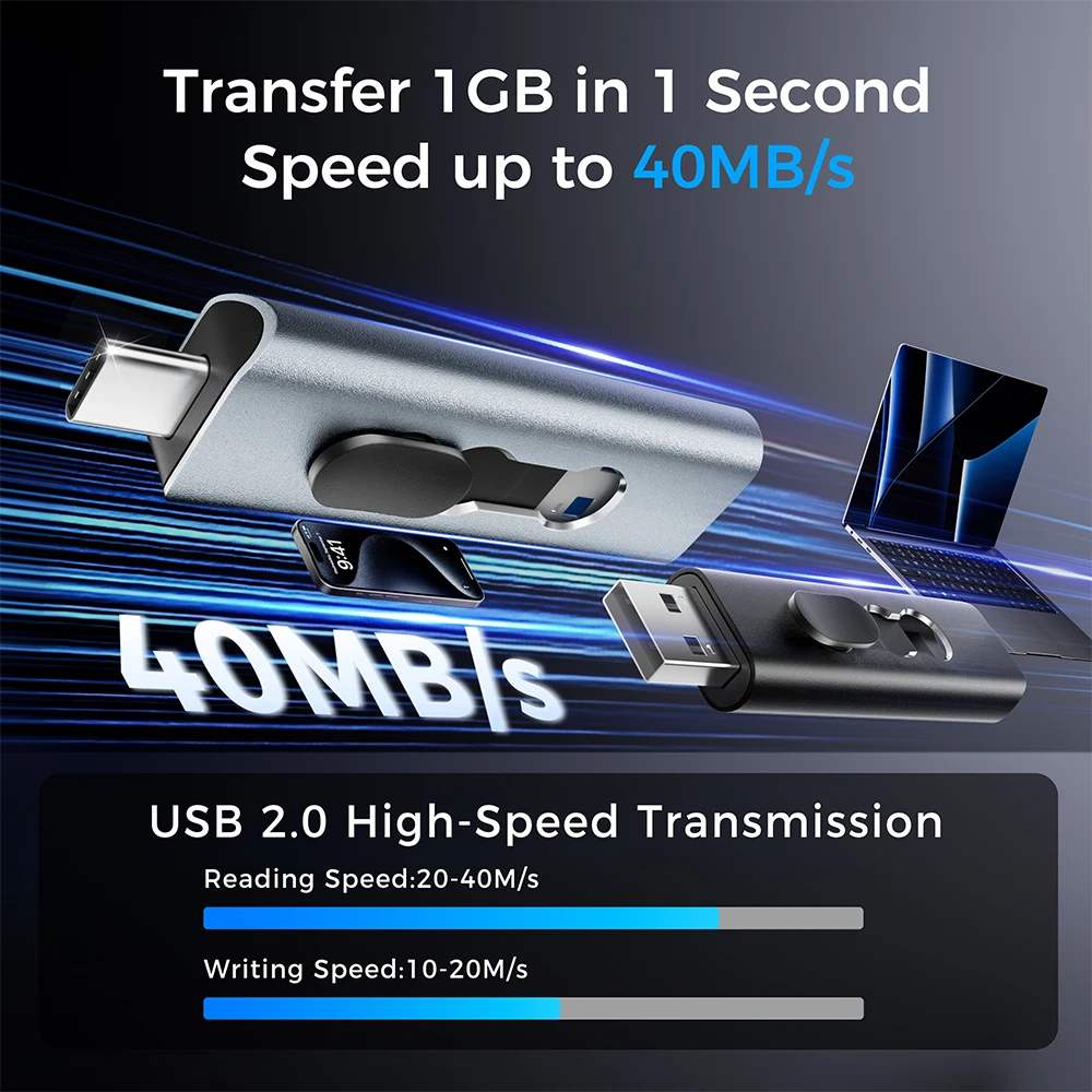 TYPE-C 2 in 1 Metal Pendrive 128GB 64GB 4GB 8GB 16GB USB Stick 2.0 Flash Drive 32GB For Photographer Gifts Memory Stick