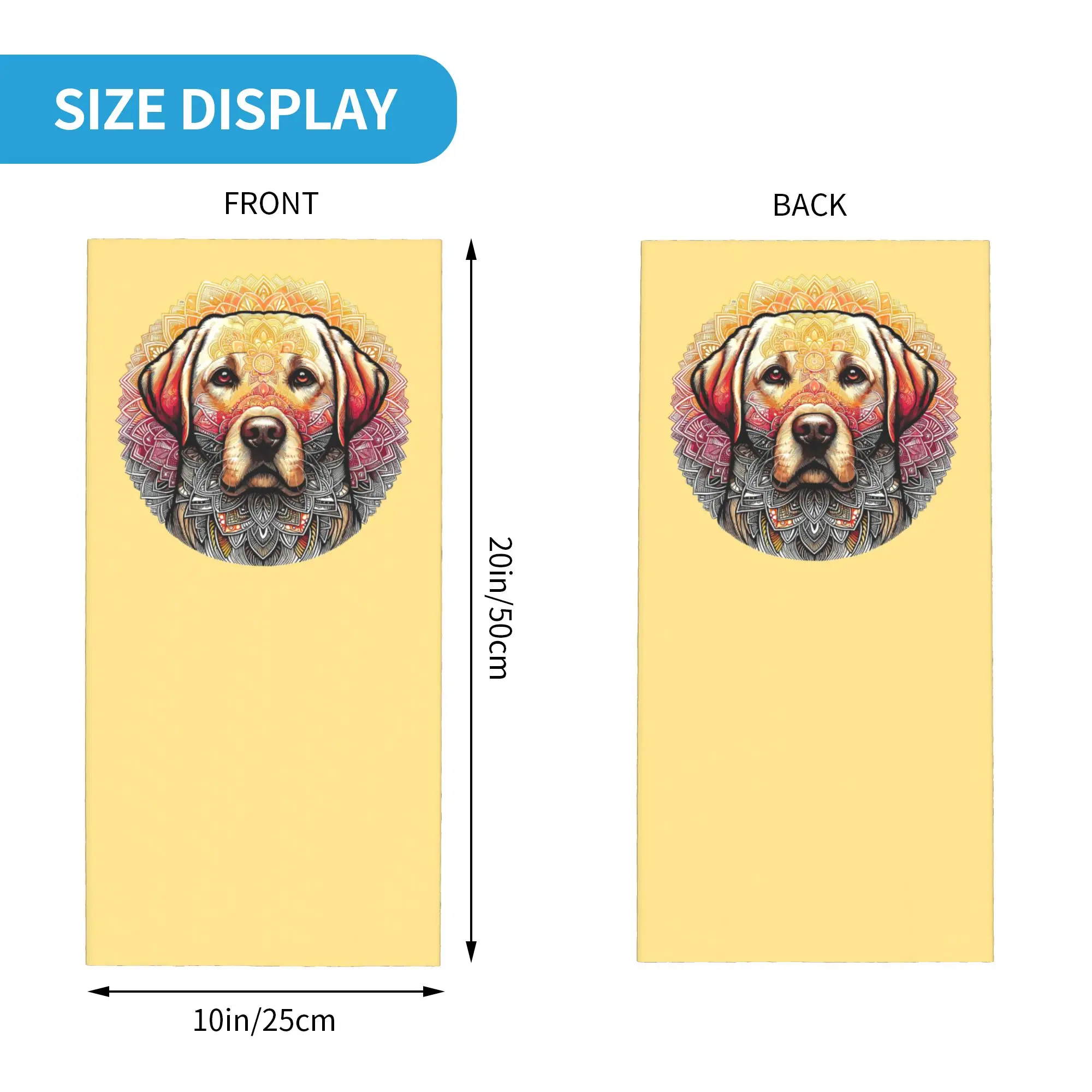 Majestic Labrador Mandala Harmonious Canine Portrait Bandana Neck Cover Printed Wrap Mask Scarf Balaclava Running for Men Women