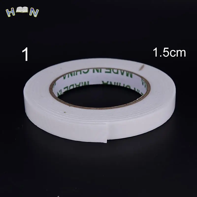 White Strong Double Sided Sticky Tape Foam Double Faced Adhesive Craft Padded Mounting Size 1.5/1.8//2.4/3.0/3.6/4.0cm Width