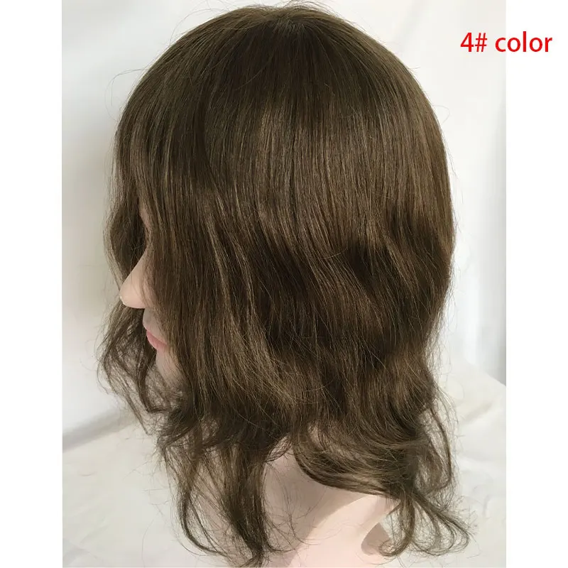 12Inch Mannen Pruiken Volledige Skin Pu Base Lange Menselijk Haar Mannen Toupet Natuurlijke Haarlijn Mannen Toupet Steil Golvend 8X10 3 # Bruin Colror