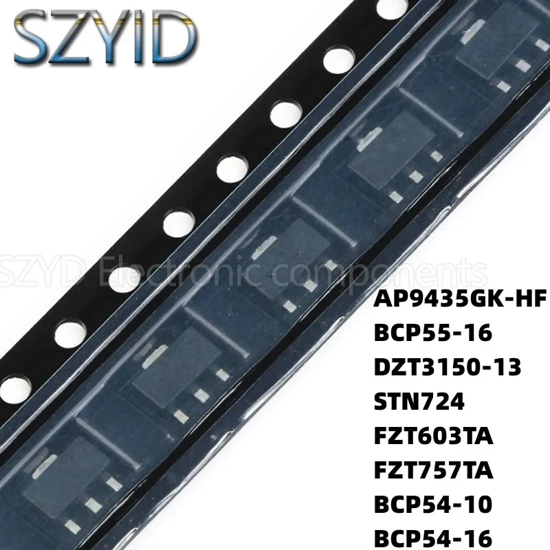 100PCS SOT223 AP9435GK-HF BCP55-16 DZT3150-13 STN724 FZT603TA FZT757TA BCP54-10 BCP54-16