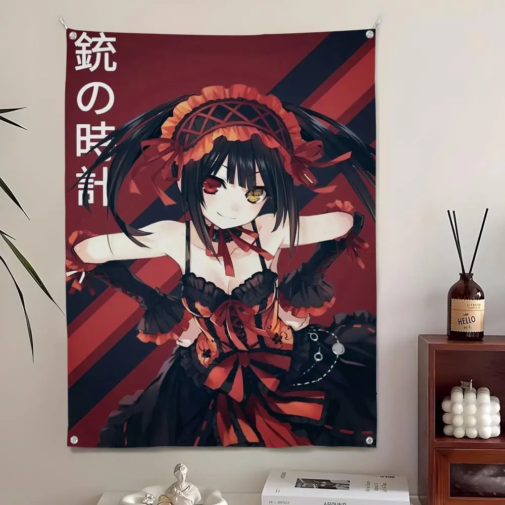 1PC Tokisaki Kurumi Date A Live Anime Tapestry Background Art Decor For Bedroom Living Room Bar Garden Outdoor  Wall Decor