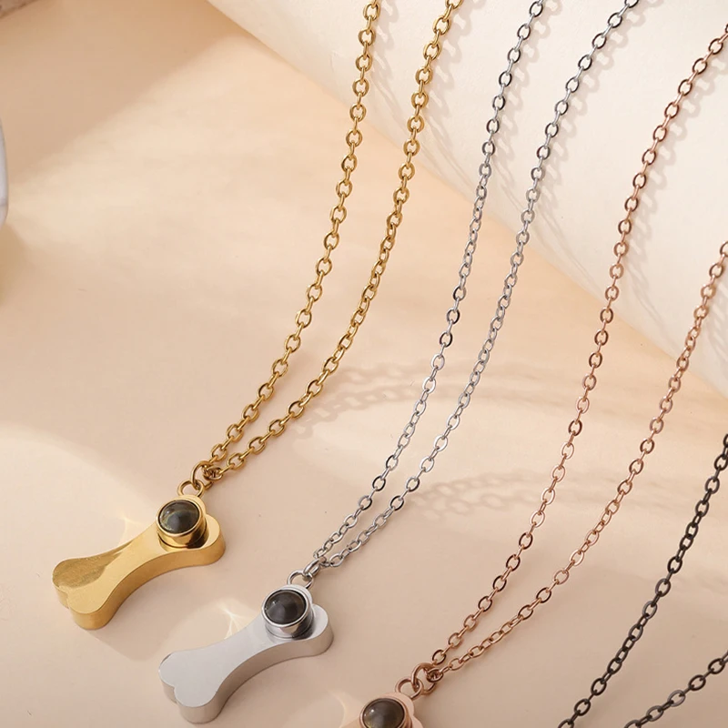 Picture 6: Hot sale Creative bone shaped stainless steel necklace pendant ins cross-border personalized trend necklace
