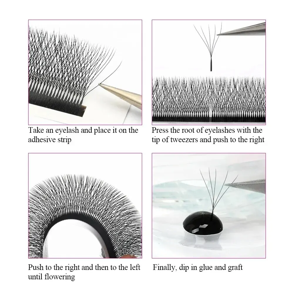 FADVAN W Shape 3D/4D/5D/6D/7D/8D Eyelash Extensions Automatic Flowering Natural Soft Premade Fans Faux Mink Lashes