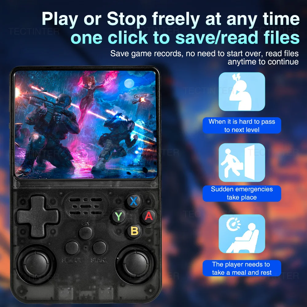 R36HD 3.5 بوصة IPS شاشة المحمولة مشغل ألعاب محمول نظام لينكس وحدة تحكم ألعاب فيديو ريترو صغيرة المدمج في 64G 20000 + ألعاب #6