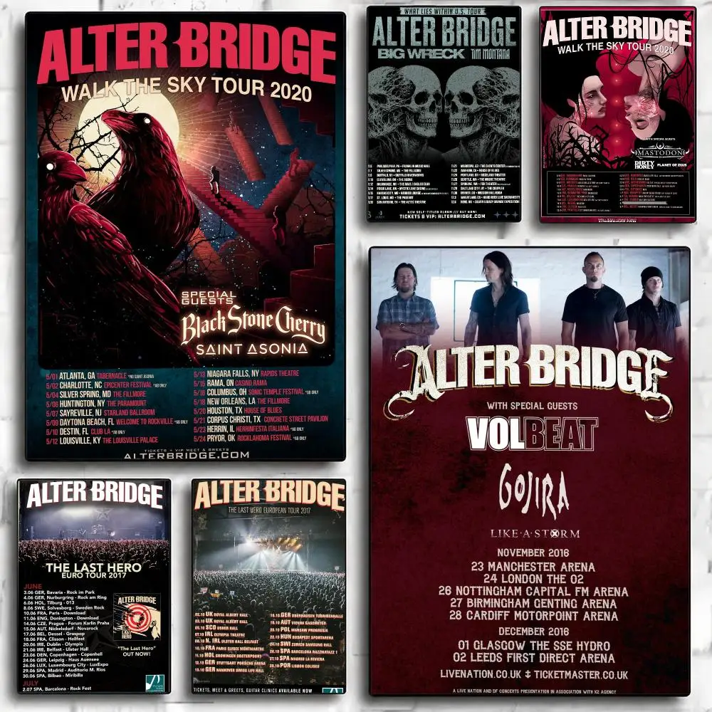 band A-Alter Bridge-E Poster Minimalist Wall Sticker for Cafe Office Bar Home Decor and Gift