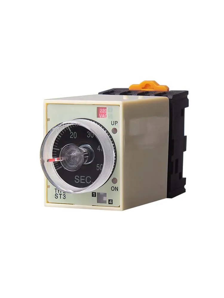 ST3PA-A/B/C/D/E/F/G Time Relay With Base Socket AC 220V 110V 380V Power On Time Delay 8 Pins Off Delay Timer Relay