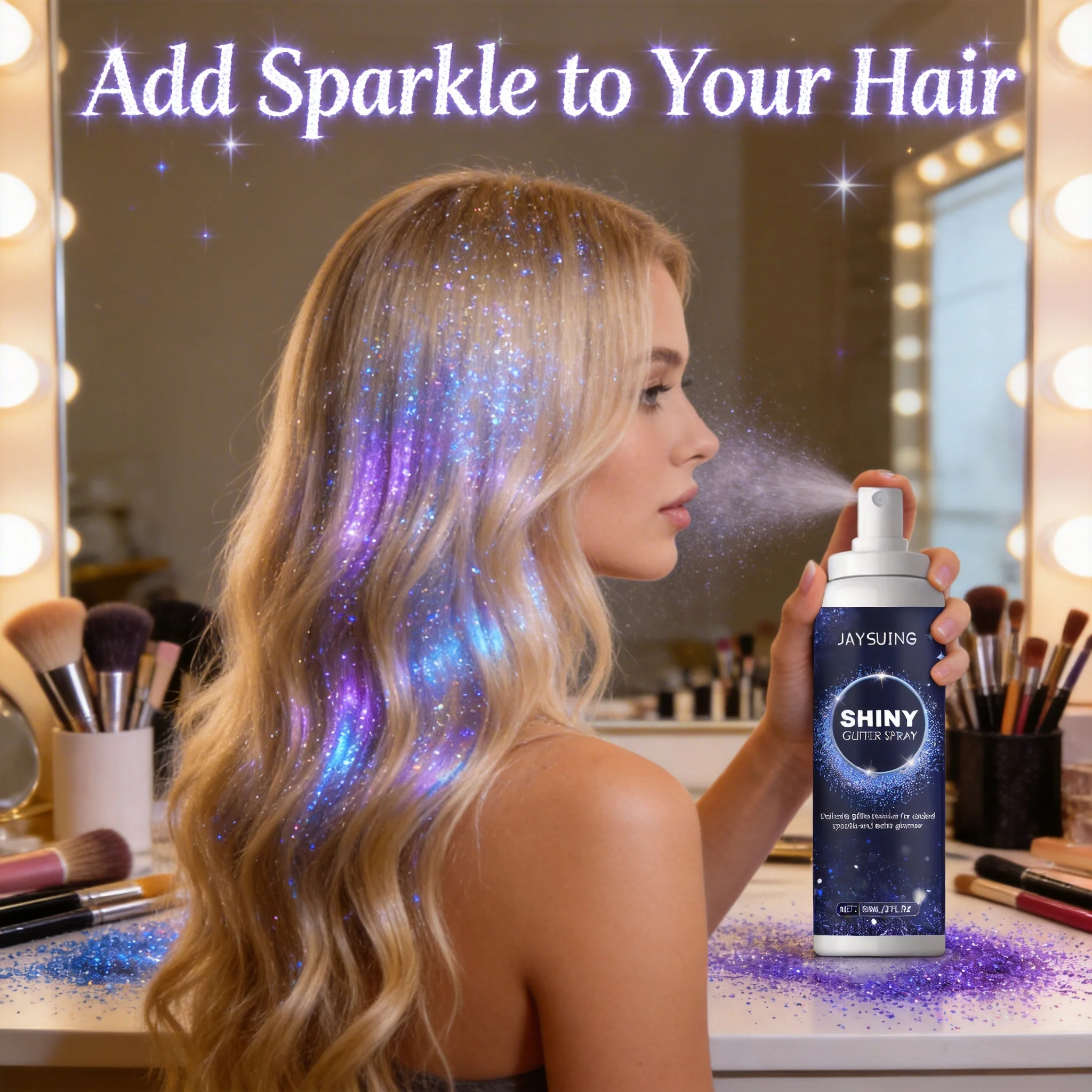Body Glitter Spray for Collarbone Clothes Hair Long Lasting Shimmer Enhance Confidence Waterproof Party Makeup Sparkle Powders