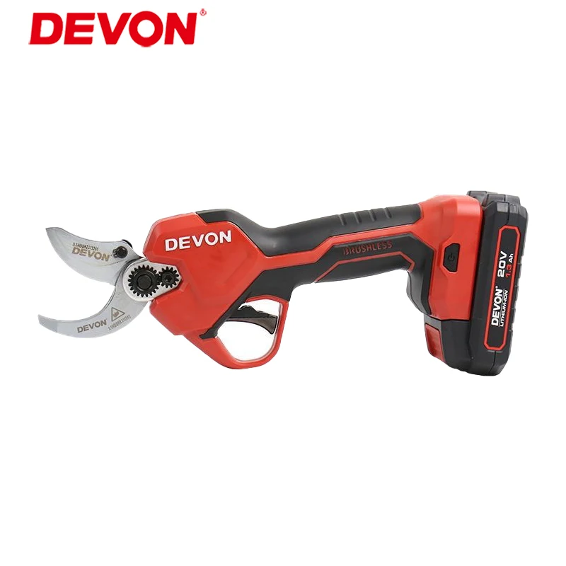 Devon Cordless Electric Pruners Brushless 8305 20v SK5 Alloy Blade Adjust Cut Diameter 35/25mm Against Accidental Cuts Fingers