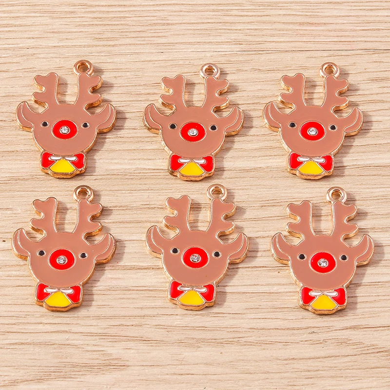 10 teile/los mischen niedlichen Emaille Weihnachts baum Santa Claus Glocken bezaubert Anhänger für Schmuck machen Ohrringe Halsketten DIY Handwerk Geschenk – Detail 33