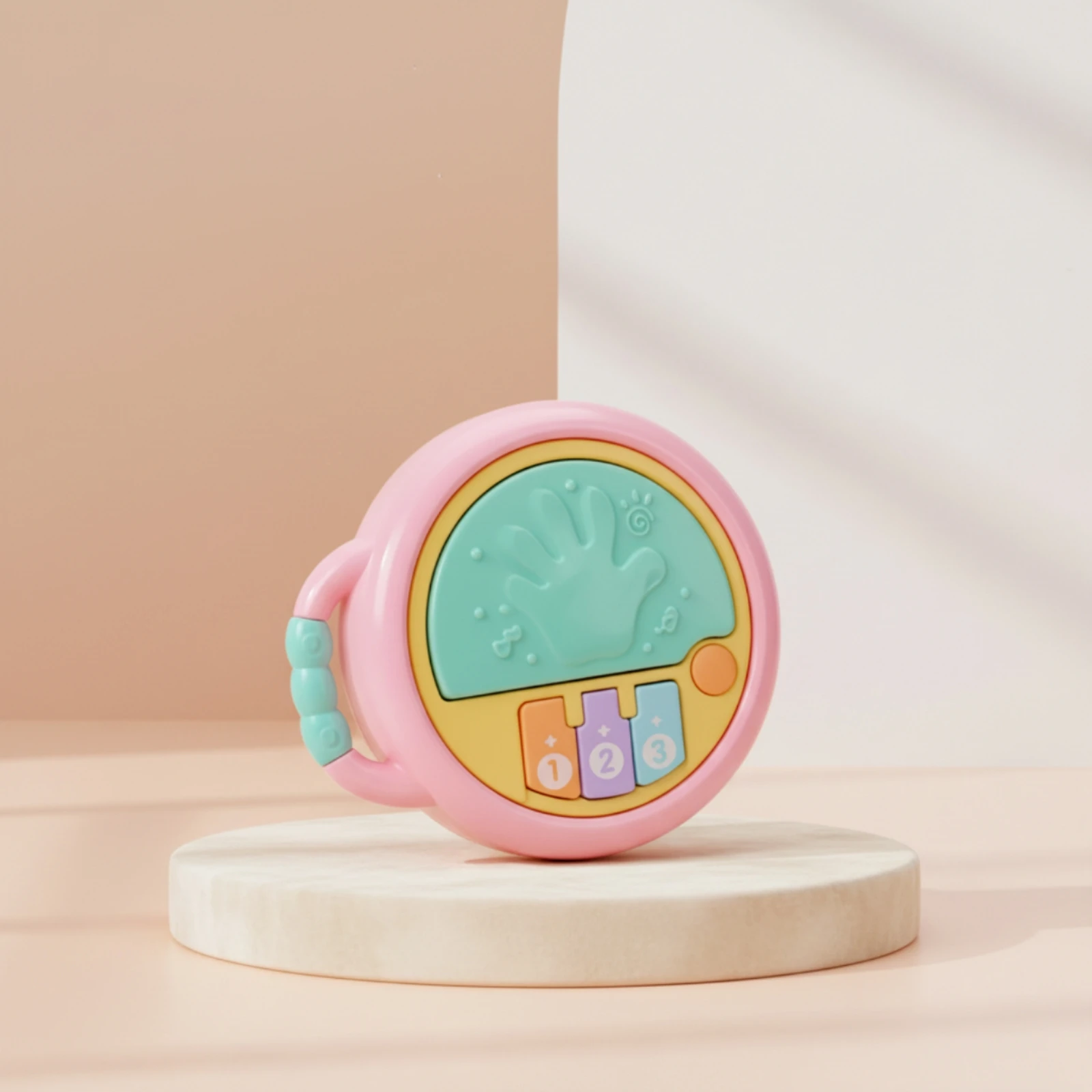 toy-drum-with-handle-embossed-baby-drum-toy-handheld-pastel-for-babies-nursery