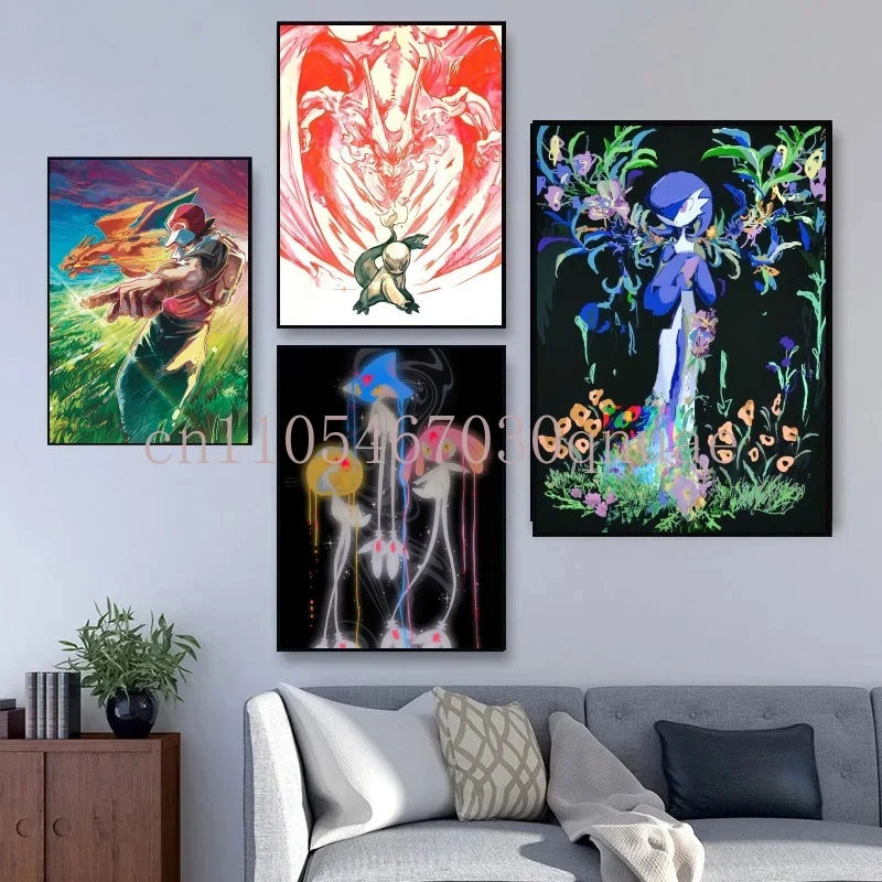

Pokemon Anime Gengar Gardevoir Posters Canvas Printing Wall Decoration Room Home High Quality Art Poster Prints Birthday Gifts