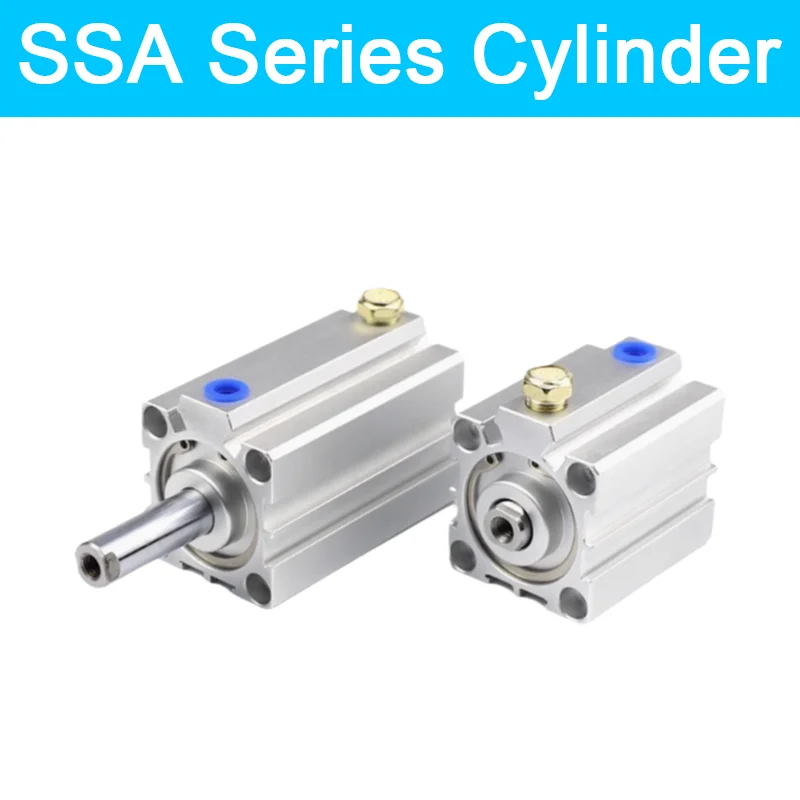 Compact Cylinder Single Acting-push SSA Series Bore 20 25 32 40 50 63 80 Stroke 5mm 10mm 15mm 20mm 30mm 40mm 50mm