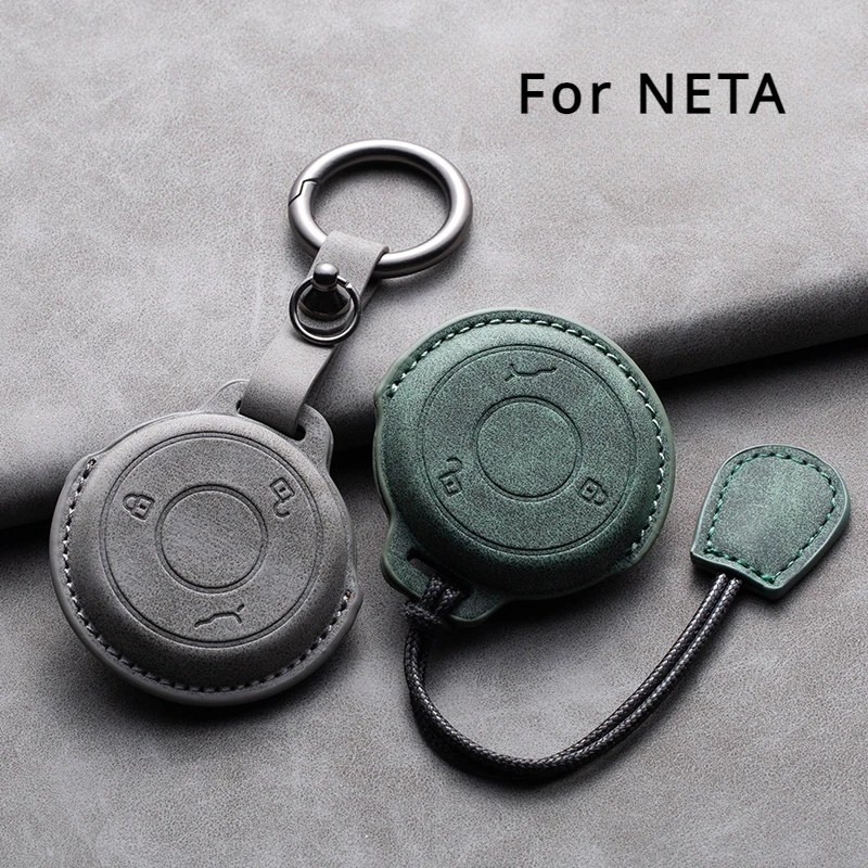 Leather Car Cover For Neta V Nezha U Nezha No1 Neta V Auto Fob Holder chain Accessories