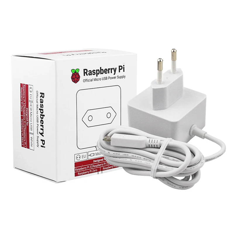 Official Raspberry Pi Micro USB Power Supply 5.1V 2.5A Charger 12.5W EU US UK Plug Adapter for Raspberry Pi 3 3B+ 3B 2B Zero 2 W