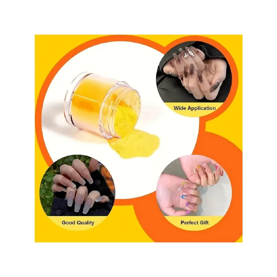 Producto para decoración de uñas de 12/24 colores, polvo acrílico, tallado y decoración, polvo de cristal Triple, arte de uñas Uv y uñas francesas