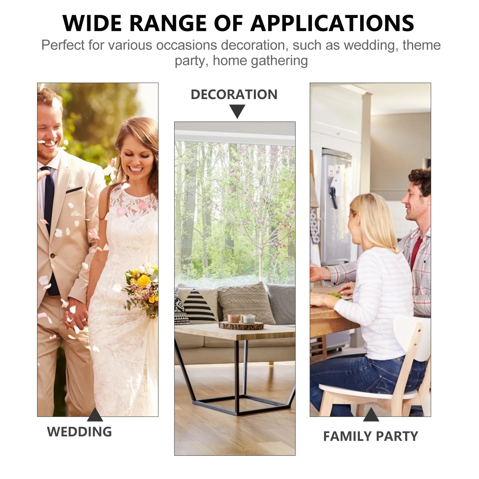 

2 pcs Adorn Chic Wedding Decor Romantic Photo Prop Party Garland Diy Craft Supplies Lightweight Durable For