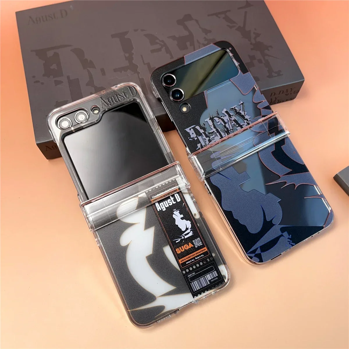 SUGA AgustD D-DAY Threeebase funda de teléfono para Samsung Galaxy Zflip6 Zflip5 Zflip3 Zflip4 funda rígida antigolpes a prueba de caídas