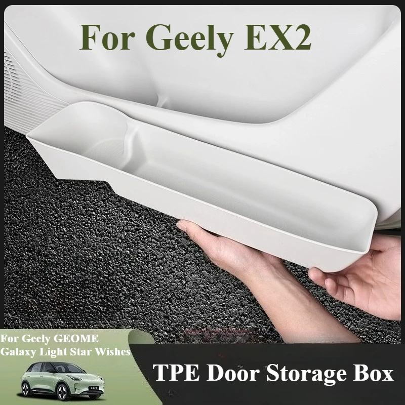 

For Geely EX2 GEOME Galaxy Light Star Wishes 2026 Car Door Storage Case TPE Front Rear Door Sl ot Organizer Tray Storage Box