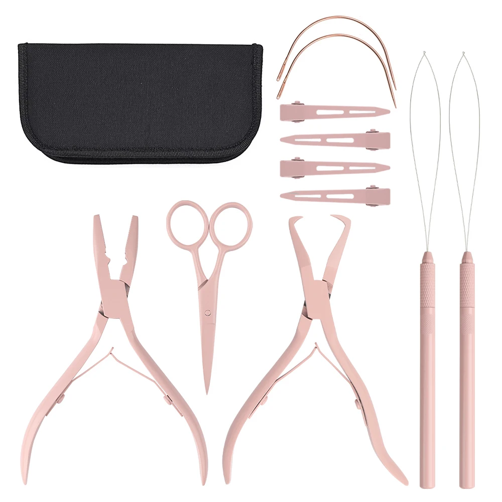 ARLANY Hair Extension Pliers Kit Stainless Steel Microlink Pliers for Micro Beads Remover Feathers Hair Extensions