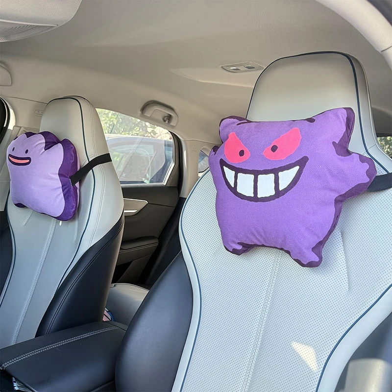 Kawaii Pokemon Gengar Ditto Auto-Nackenkissen Kopfstütze Niedliches Anime-Sitzkissen Nackenstütze für Reisen Anime-Zubehör Mädchengeschenk