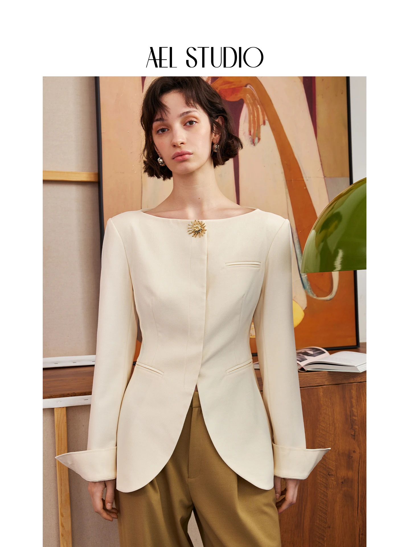 

Оригинальный женский шерстяной костюм AEL Commuter Sle, модный дизайн, осень-зима, новинка, приталенный крой, для деловых встреч...