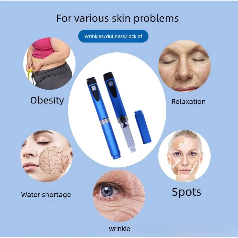 Magic Pen Wrinkle Smoothing Beauty Device, Insulin Cartridge Bottle Consumables, Reusable Injection Pen for Beauty Salon