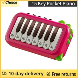 15 Key Pocket Piano Mini Electronic Piano One Click Switching Between 3 Different Tones Illuminated Keys  Music Instrument