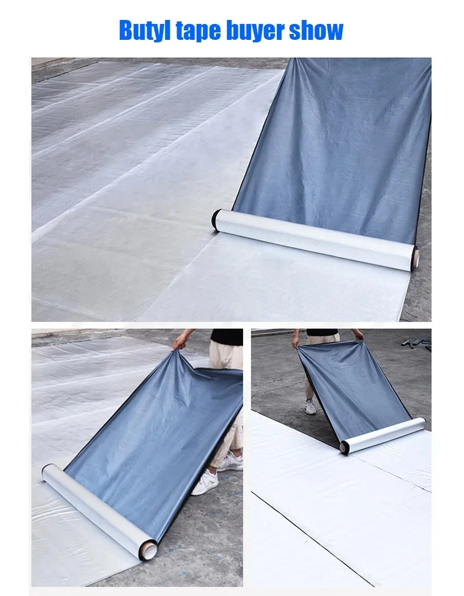 Hochtemperaturbeständiges wasserdichtes Klebeband, Aluminiumfolie, dickes Butylband, Wand, Pool, Dach, Risse, Kanalreparatur, selbstdichtend – Detail 4