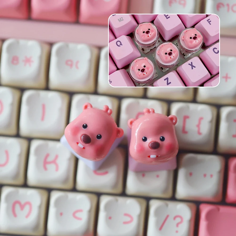 

Keycaps Hand-made Cartoon Keycaps Mechanical Keyboard Keycaps Cute Beaver Loopy Customized Gaming Accessories Decoration Gifts