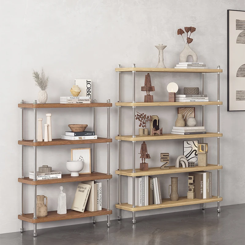 

Modern simple floor-to-ceiling solid wood shelves, living room, bedroom sundries, multi-layer storage shelves