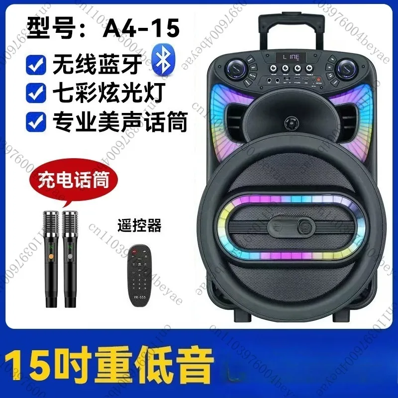 best sellers 15 inch portable trolley speaker with microphone loud sound and super bass