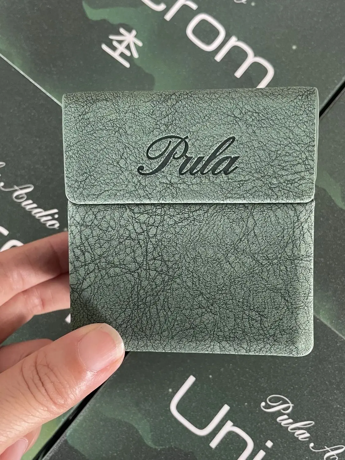 Etui na słuchawki PULA Unicrom z wysokiej jakości skóry PU, przenośne, do przechowywania kabli słuchawkowych, torba na słuchawki Bluetooth, akcesoria — zdjęcie produktu 7