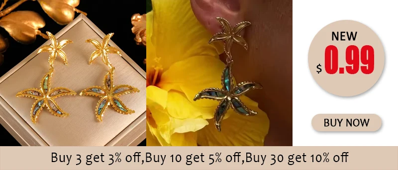 EILIECK 316L Edelstahl Goldfarben Seestern Muschel Perlen Halskette Ohrringe Set für Damen Trendiger Wasserdichter Schmuck Damengeschenk – Detail 5