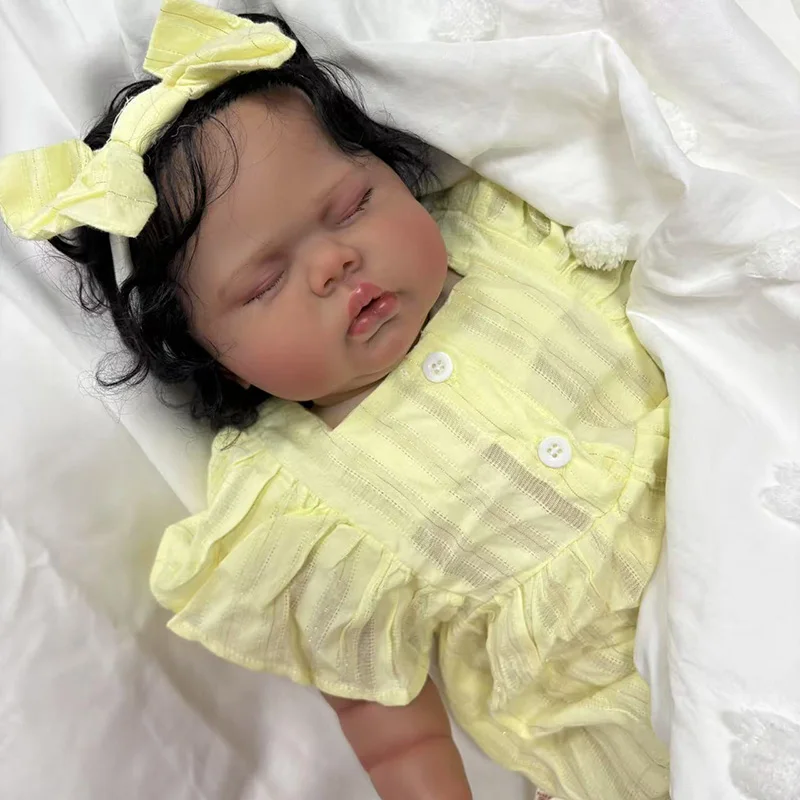 60CM Reborn Toddler Baby Doll Sleeping Picke Soft Cloth Body Real Looking Baby Dolls Bonecas Bebe Rooted Hair Same as Pictures