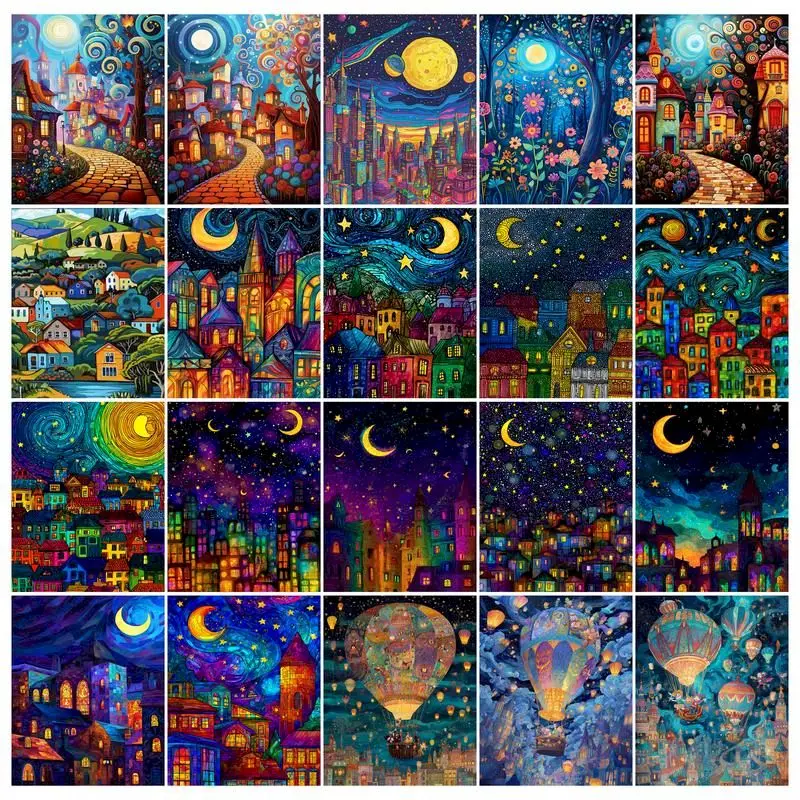 

GATYZTORY Paint By Number Landscape Abstract House Kits Drawing On Canvas Hand Painted Painting Art DIY Pictures By Numbers Home