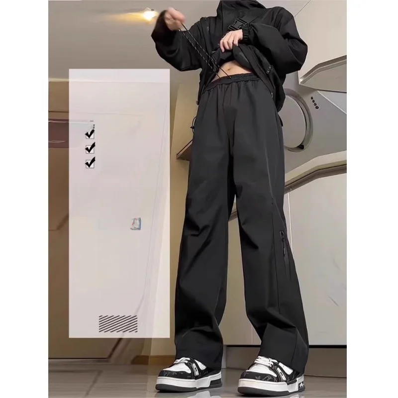 Thiened Fce الدفء الرجال الخريف الشتاء الرياضة في الهواء الطلق فضفاضة عادية مستقيم الساق السراويل مقاوم للماء ألياف البوليستر