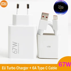 Xiaomi 67W Turbo Fast Charger EU Plug 6A Type C Cable For Mi 11 Pro Mix Fold 3 4 Poco X3 GT X4 Pro 5G Redmi Note 11 12 Pro+ K60S