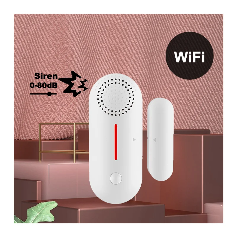 Tuya WiFi Door Window Sensor Door Opening Detector Sound Alarm Smart Life App Remote Control Home Security Protection