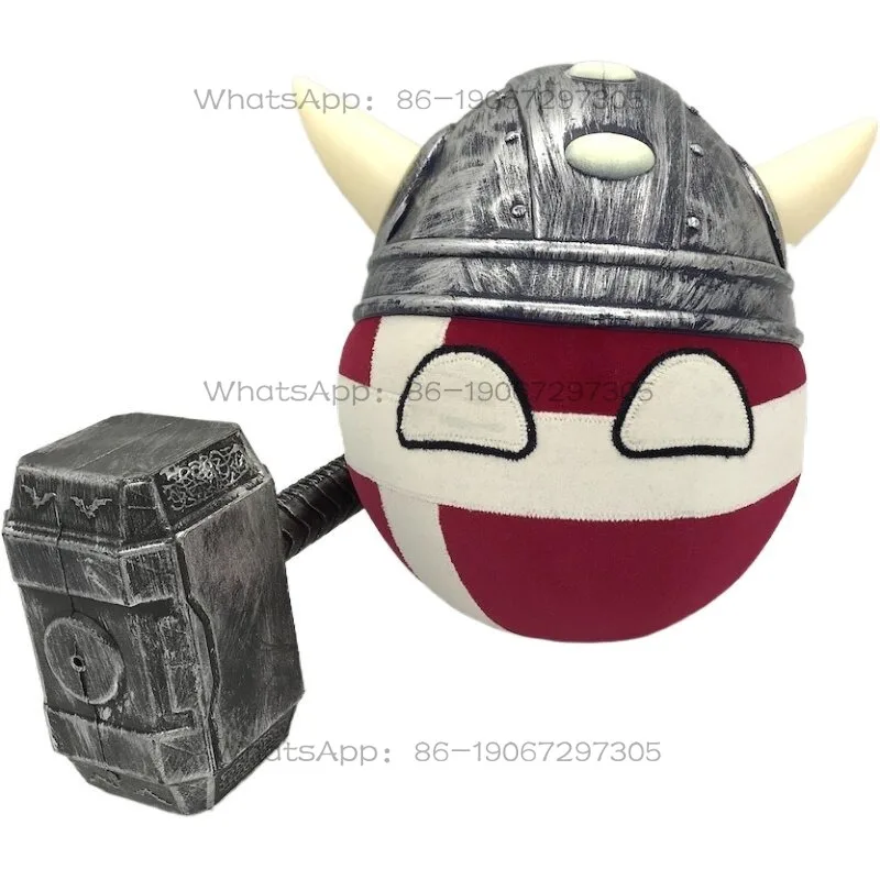 

Danish Ball with Viking Helmet Hammer Polish Ball Comic Peripheral Plush Doll