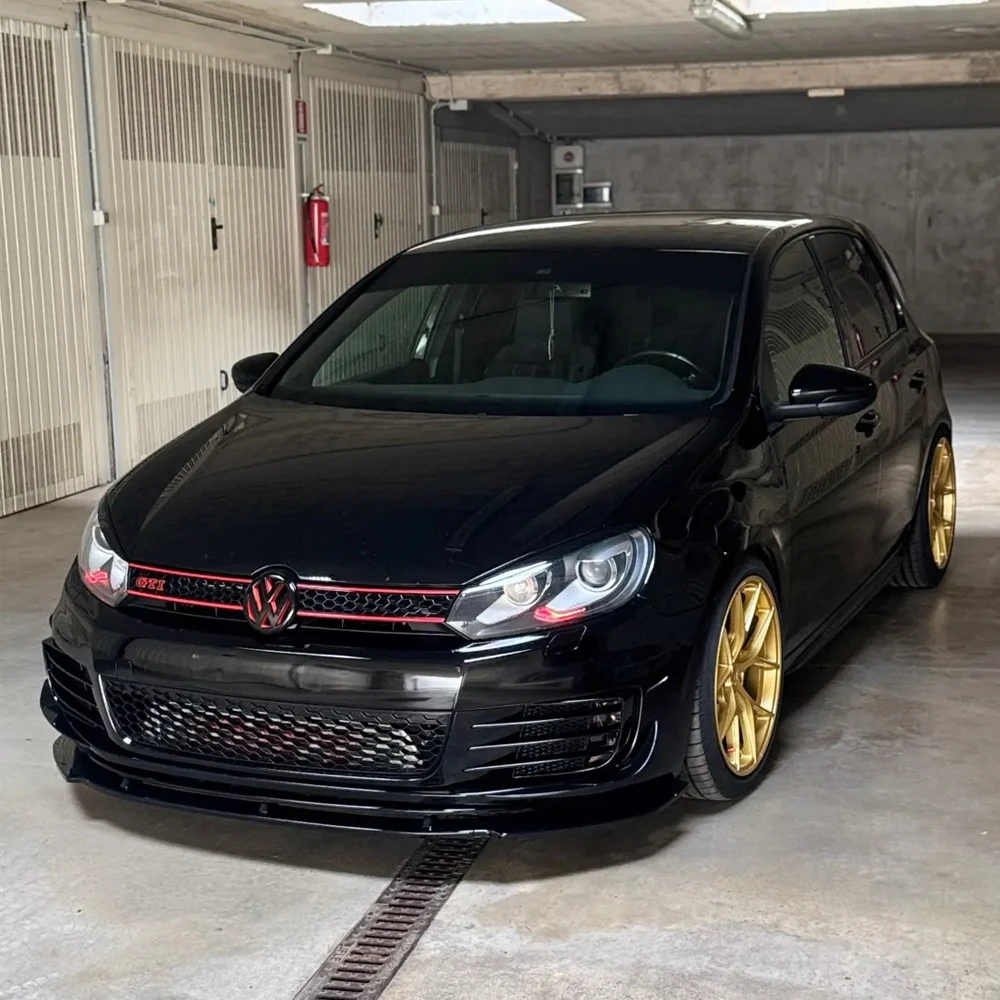 Front Bumper Lip Spoiler Splitter Diffuser For VW Golf 6 MK6 GTI GTD R R20 2008-2013 Canard Spoiler Body Kits Tuning ABS Black