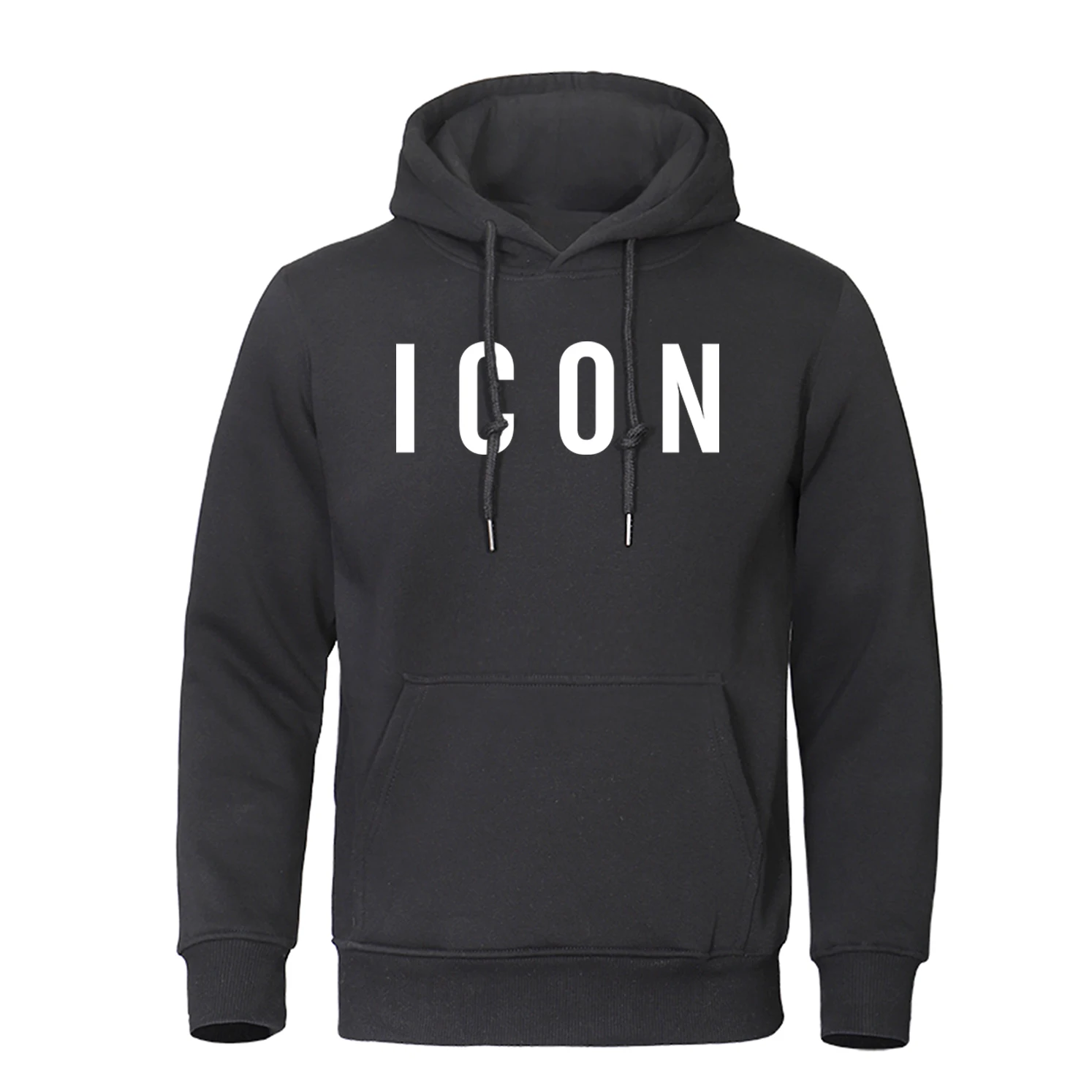 

Ico English letter patternhooded sweatshirt men'spersonalized casualpullover sweatshirt sports warm wool hooded sweatshirt men's
