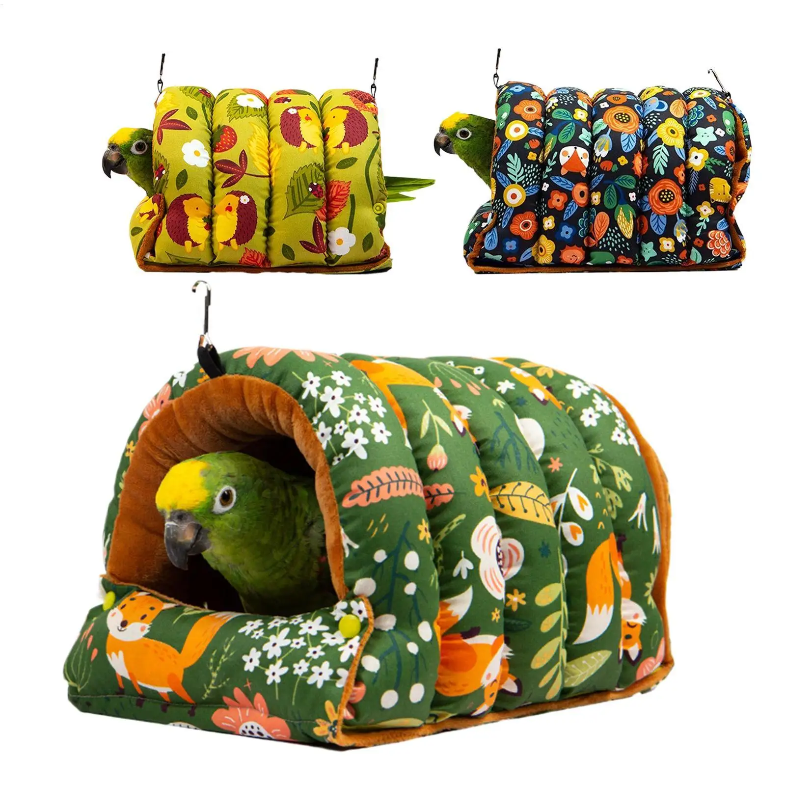 Bird Bed Foldable Soft Comfortable Hammock Parrot Warm Bed Cockatiel House Nest For Lovebird Canary Finch Conure Hamster Indoor
